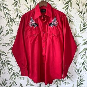 Vintage High Noon Pearl Snap Button Down Shirt. Medium.